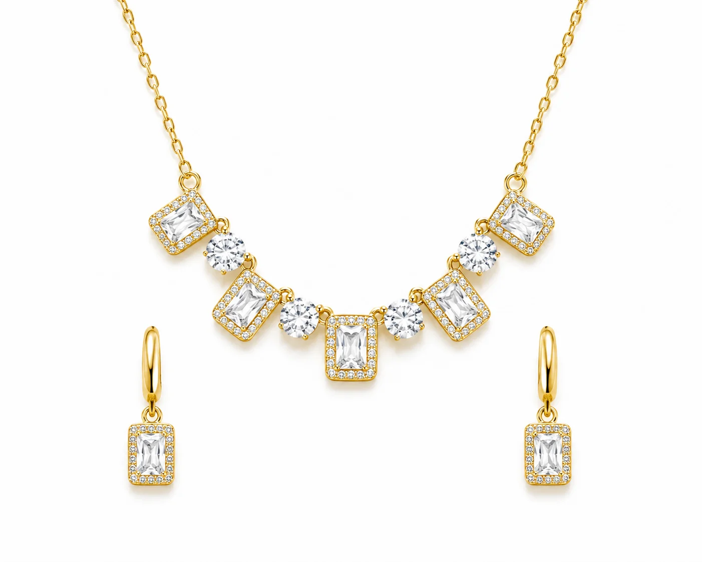 Elegant Zircon Jewelry Set with Matching