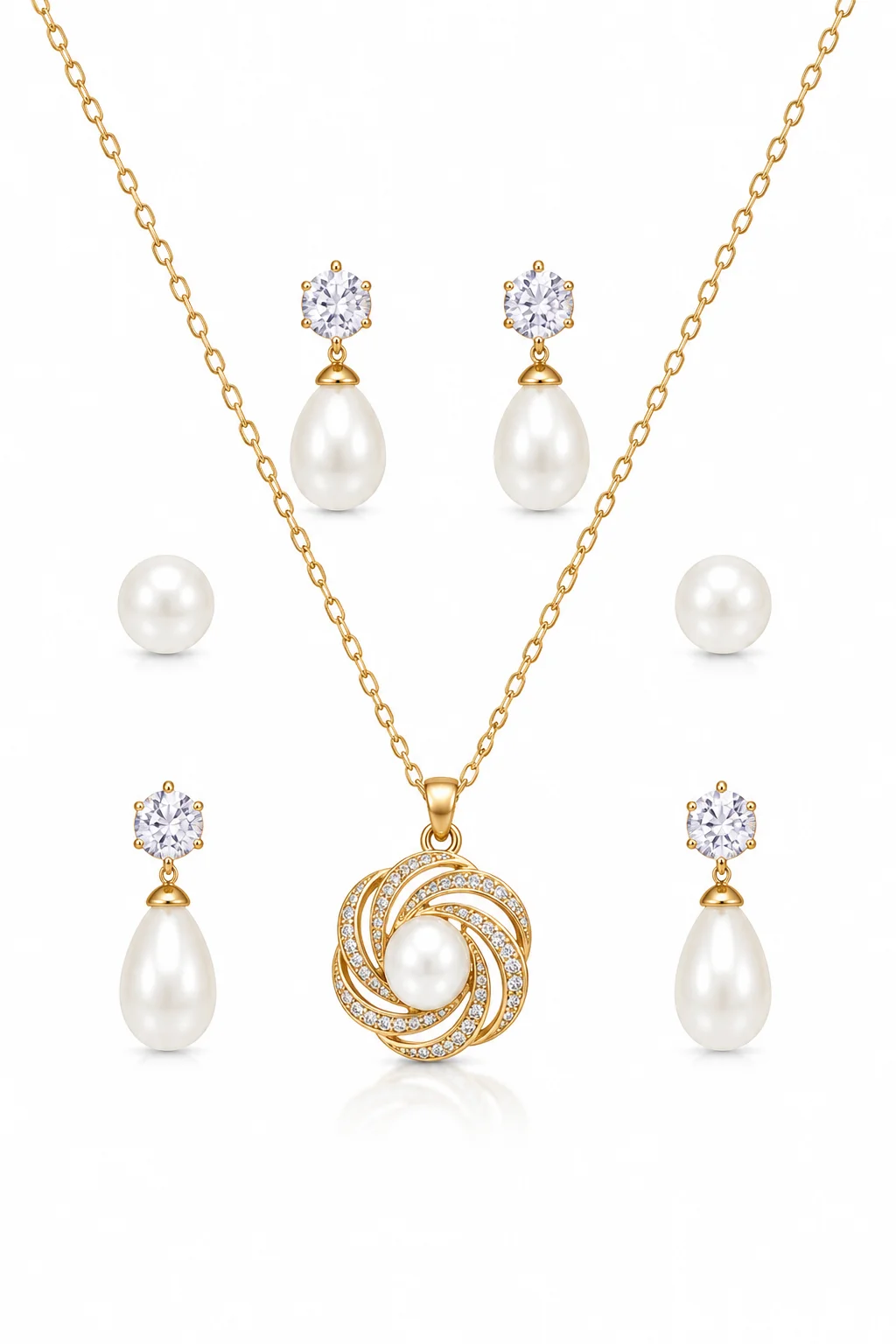 Luxury Gold Pearl Jewelry Set for Women