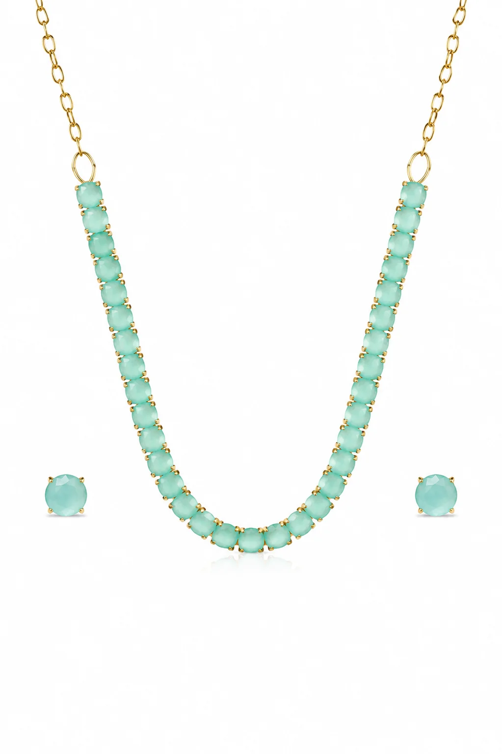 Elegant Turquoise Crystal Necklace Set for Women