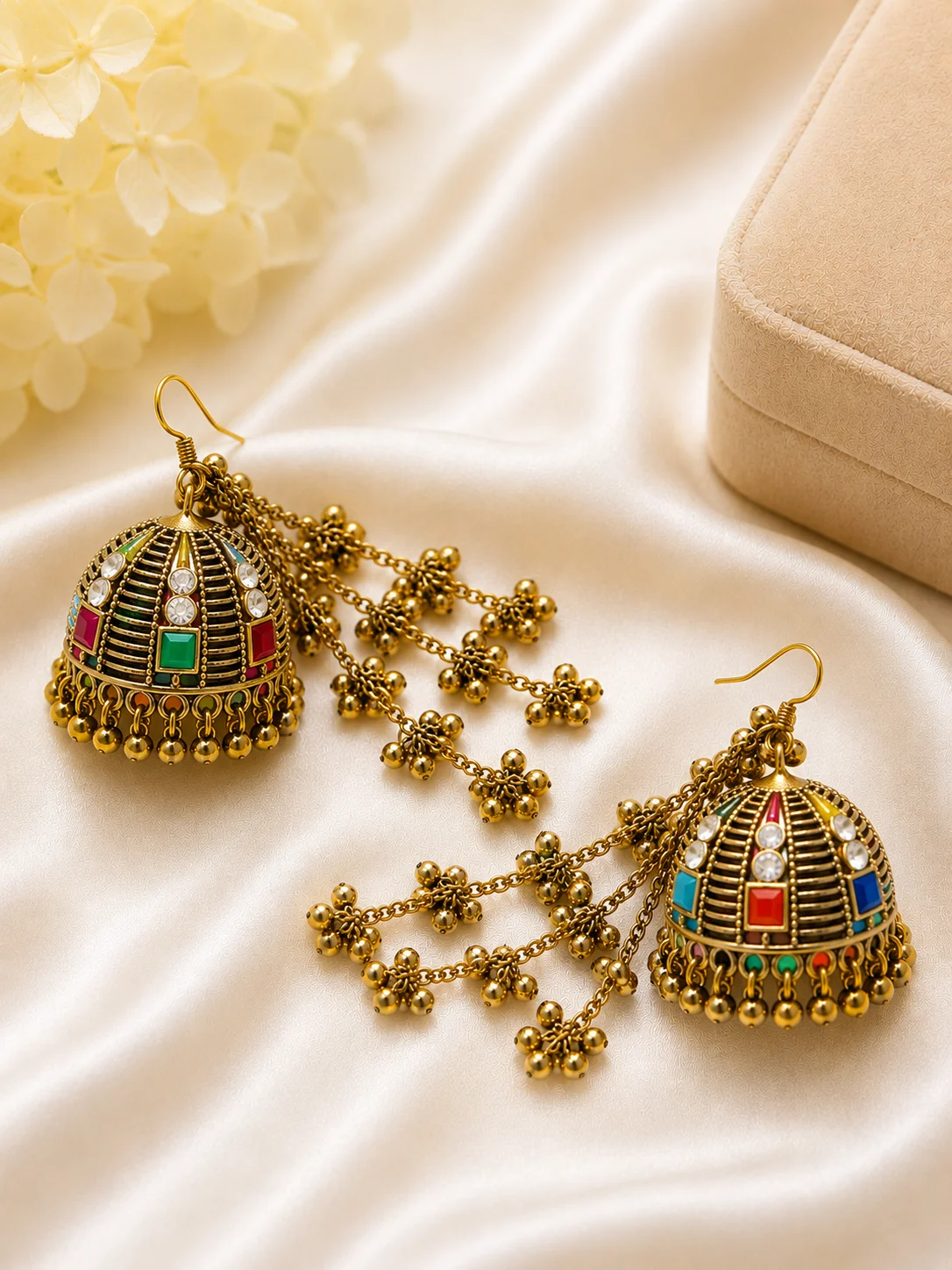 Antique Chain Sahara Jhumka for Women