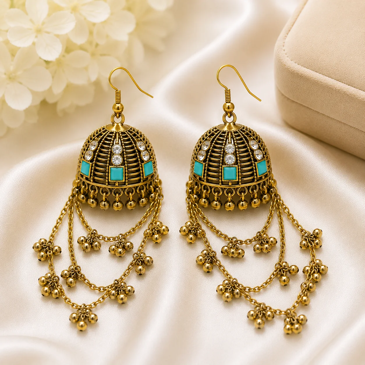Antique Chain Sahara Jhumka for Women