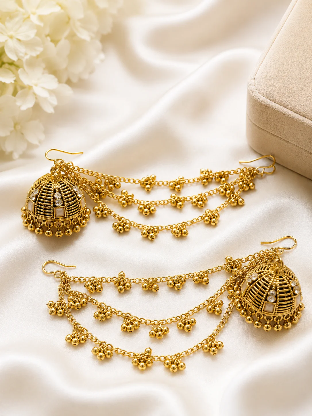 Antique Chain Sahara Jhumka for Women