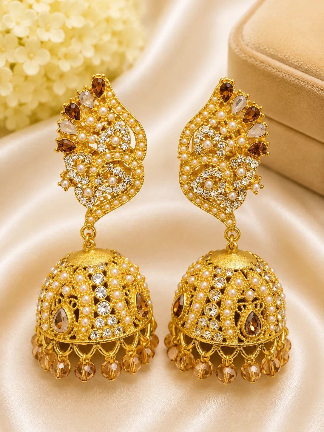 Gold Plated Designer Jhumka Earrings