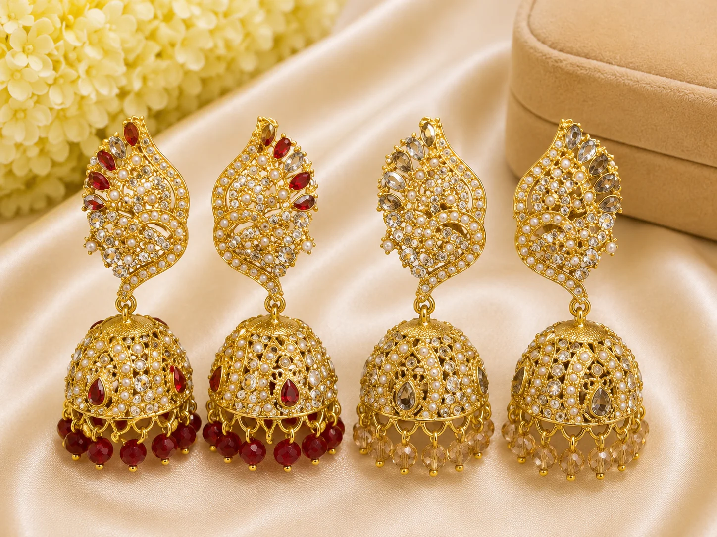 Gold Plated Designer Jhumka Earrings