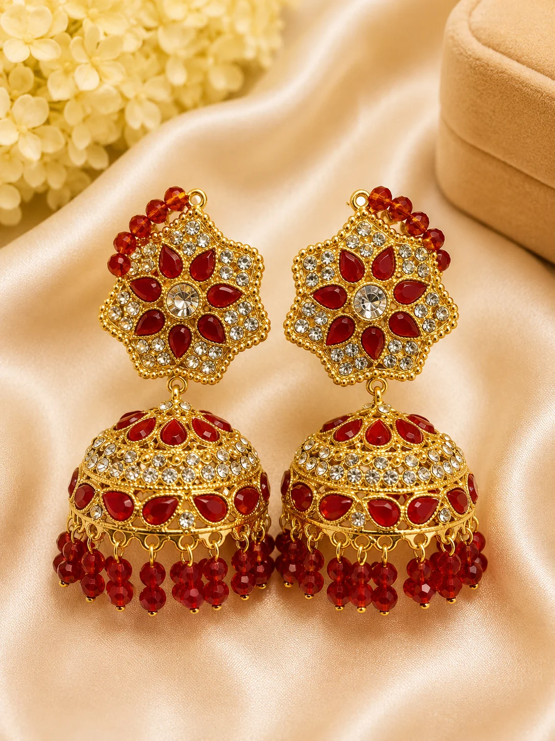 Luxury Gold Jhumka Earrings Set