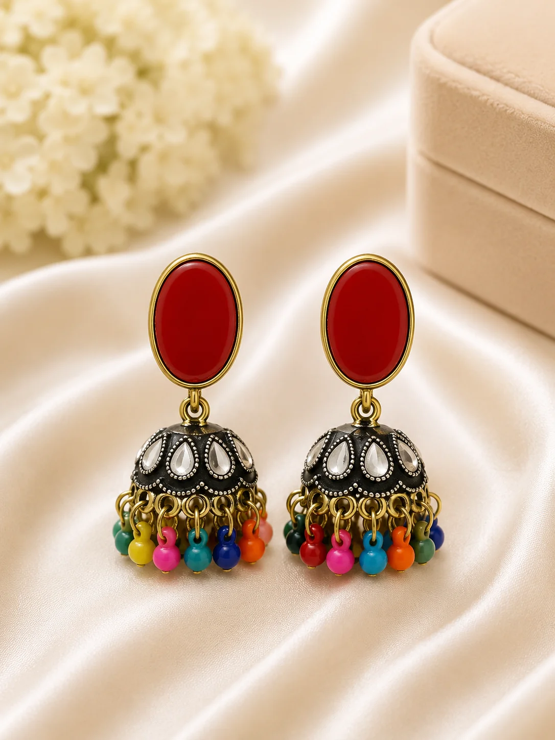 Elegant Colorful Jhumki Earrings