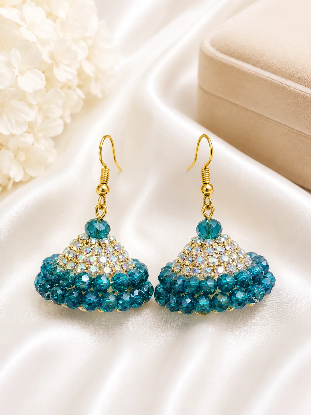 Luxury Multicolor Crystal Jhumka Earrings Collection