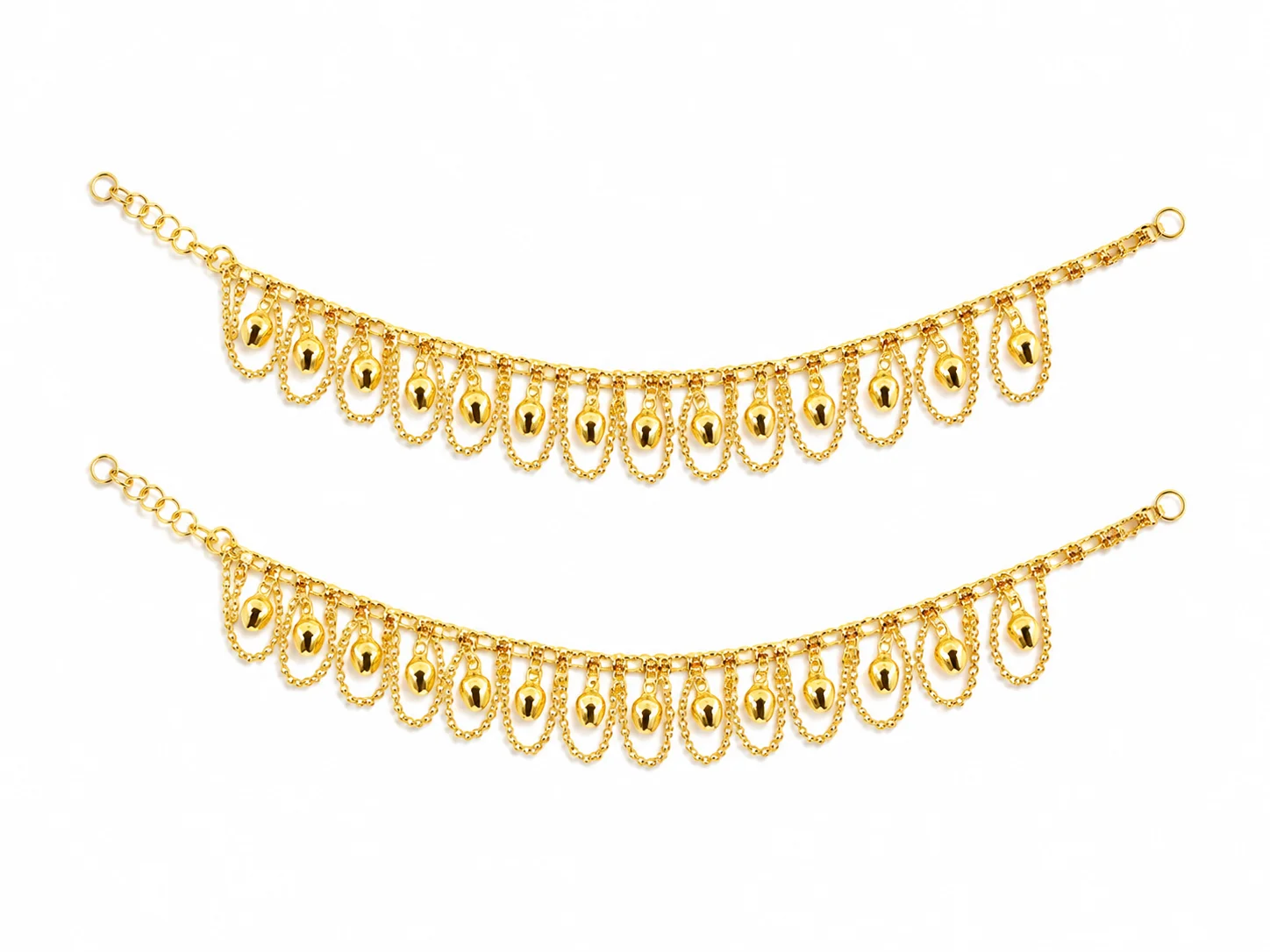 Traditional Gold Ghungroo Payal – Elegant Anklet Pair for Women