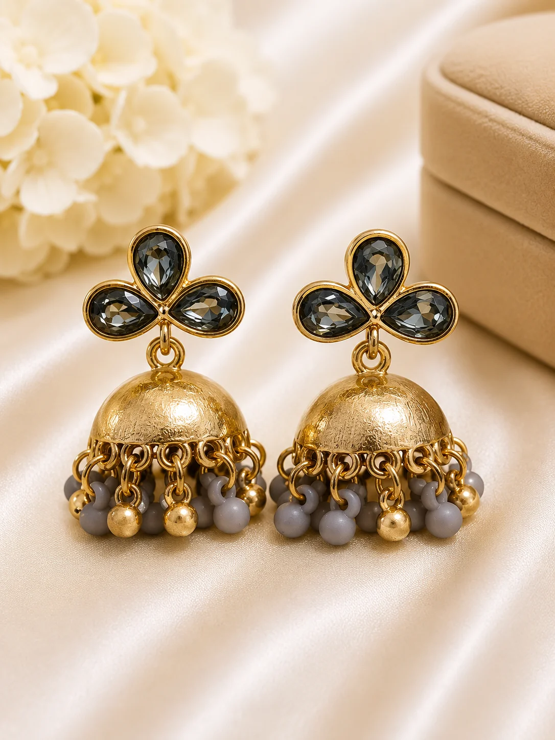 Luxury Multicolor Crystal Jhumka Earrings
