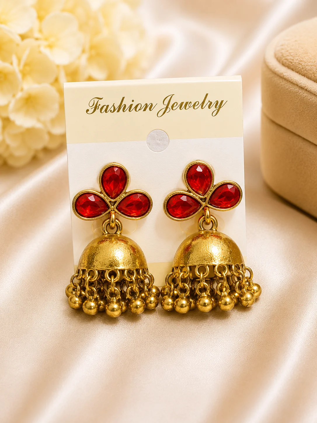 Luxury Multicolor Crystal Jhumka Earrings