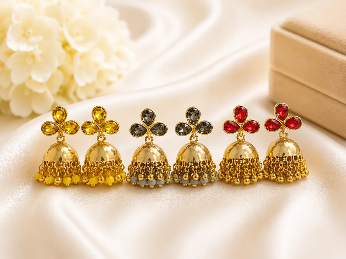 Luxury Multicolor Crystal Jhumka Earrings