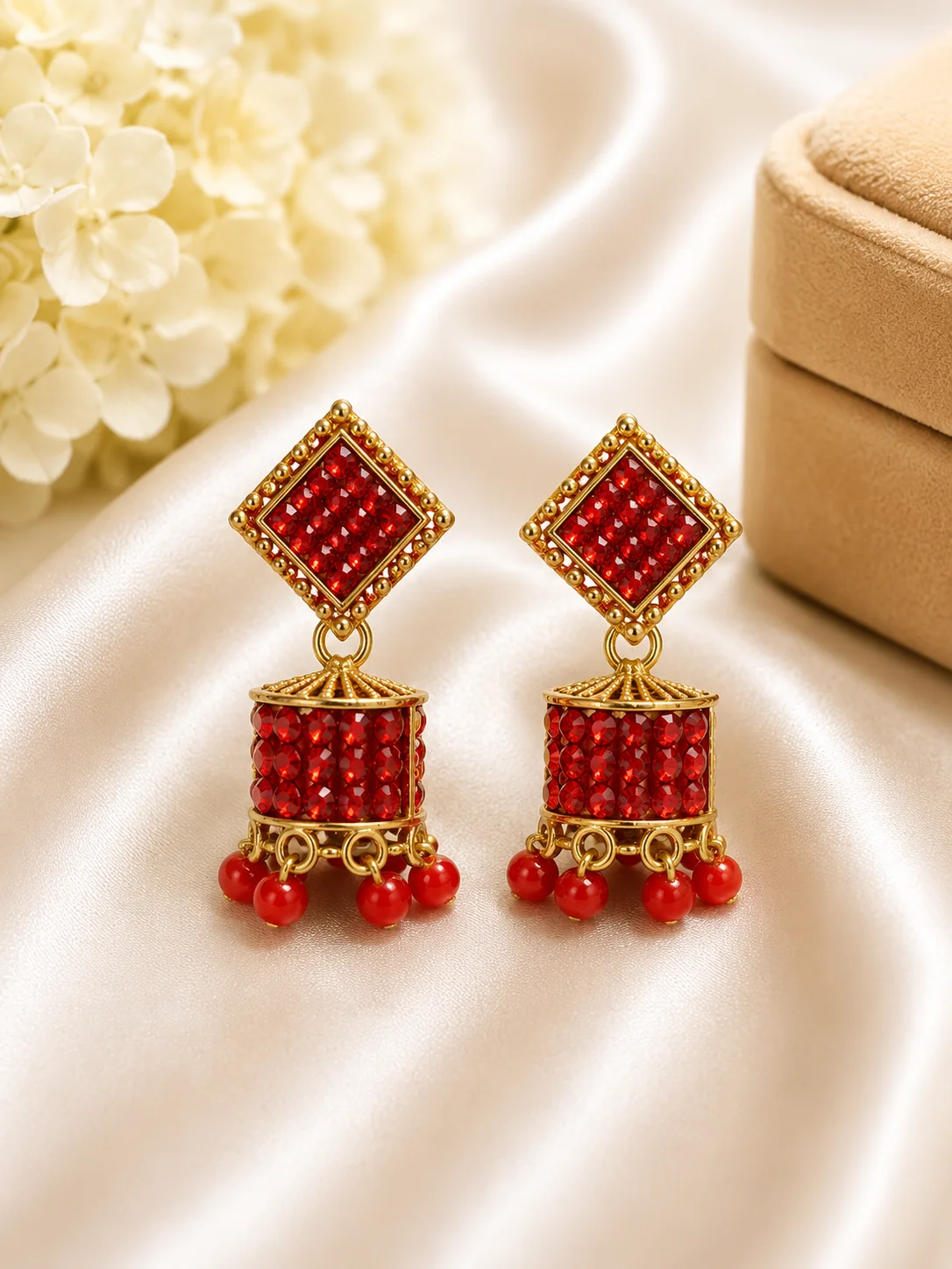 Luxury Multicolor Crystal Jhumka Earrings