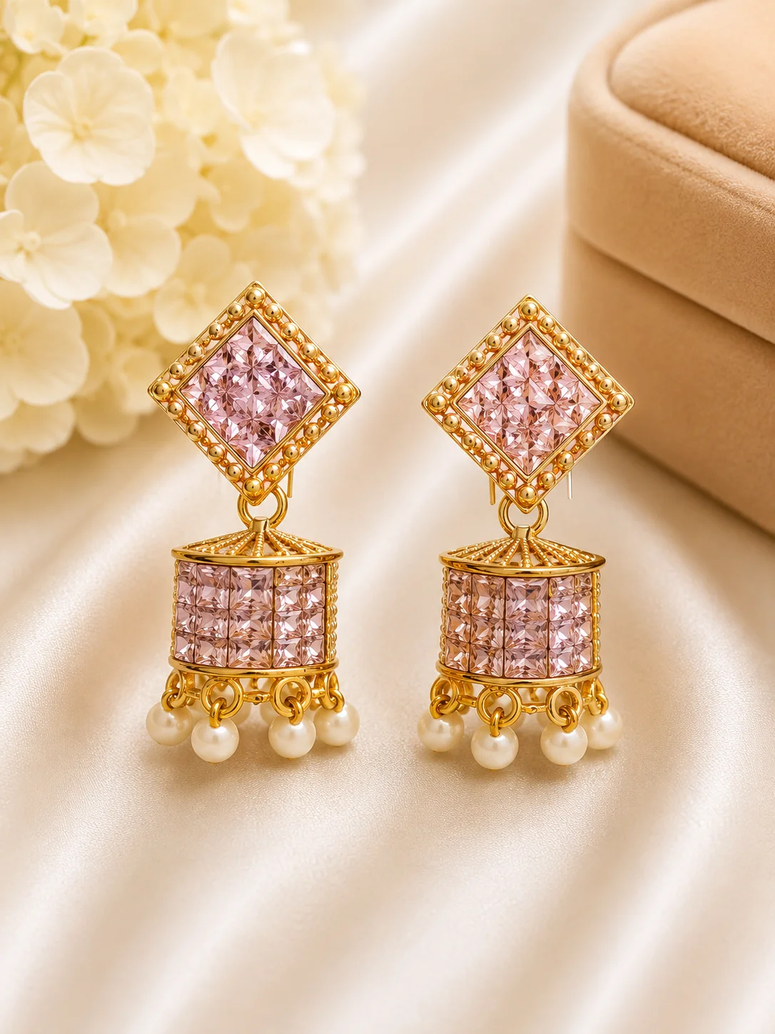Luxury Multicolor Crystal Jhumka Earrings