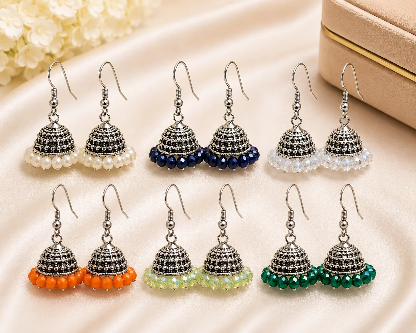 Elegant Multicolor Small Jhumki Earrings