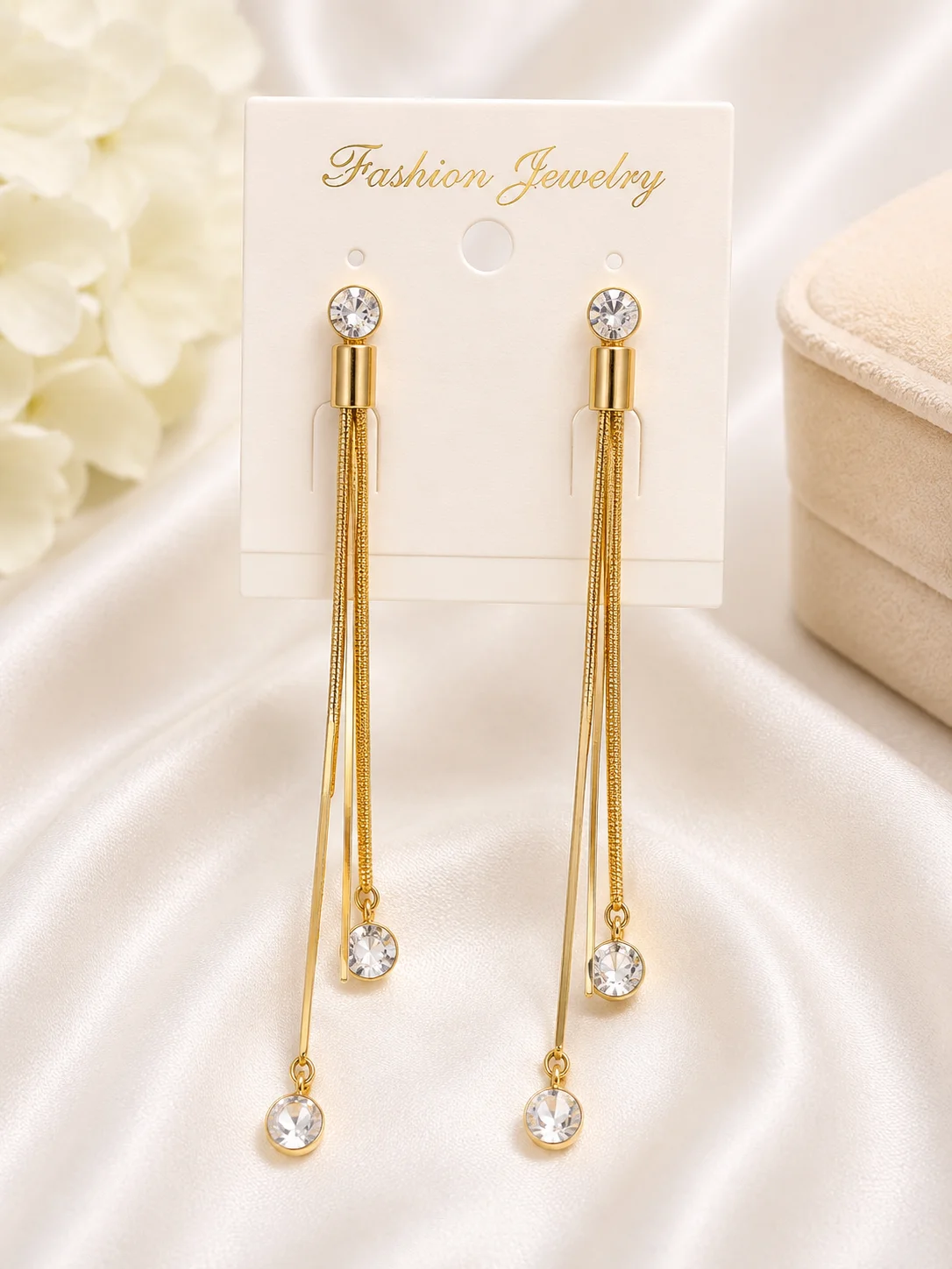 Minimalist Gold Long Chain Drop Earrings for Women