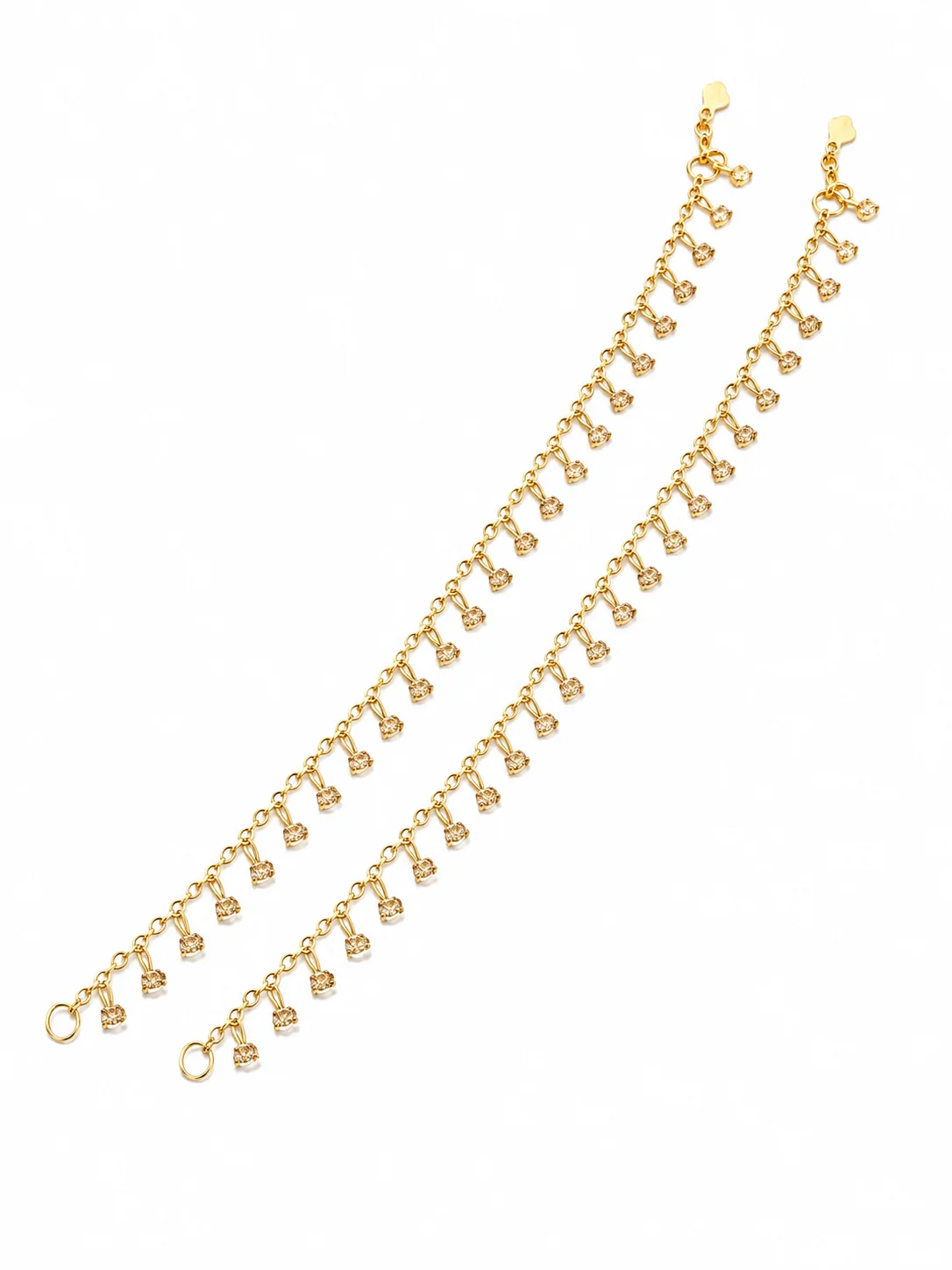 Elegant Gold Crystal Charm Anklet for Women