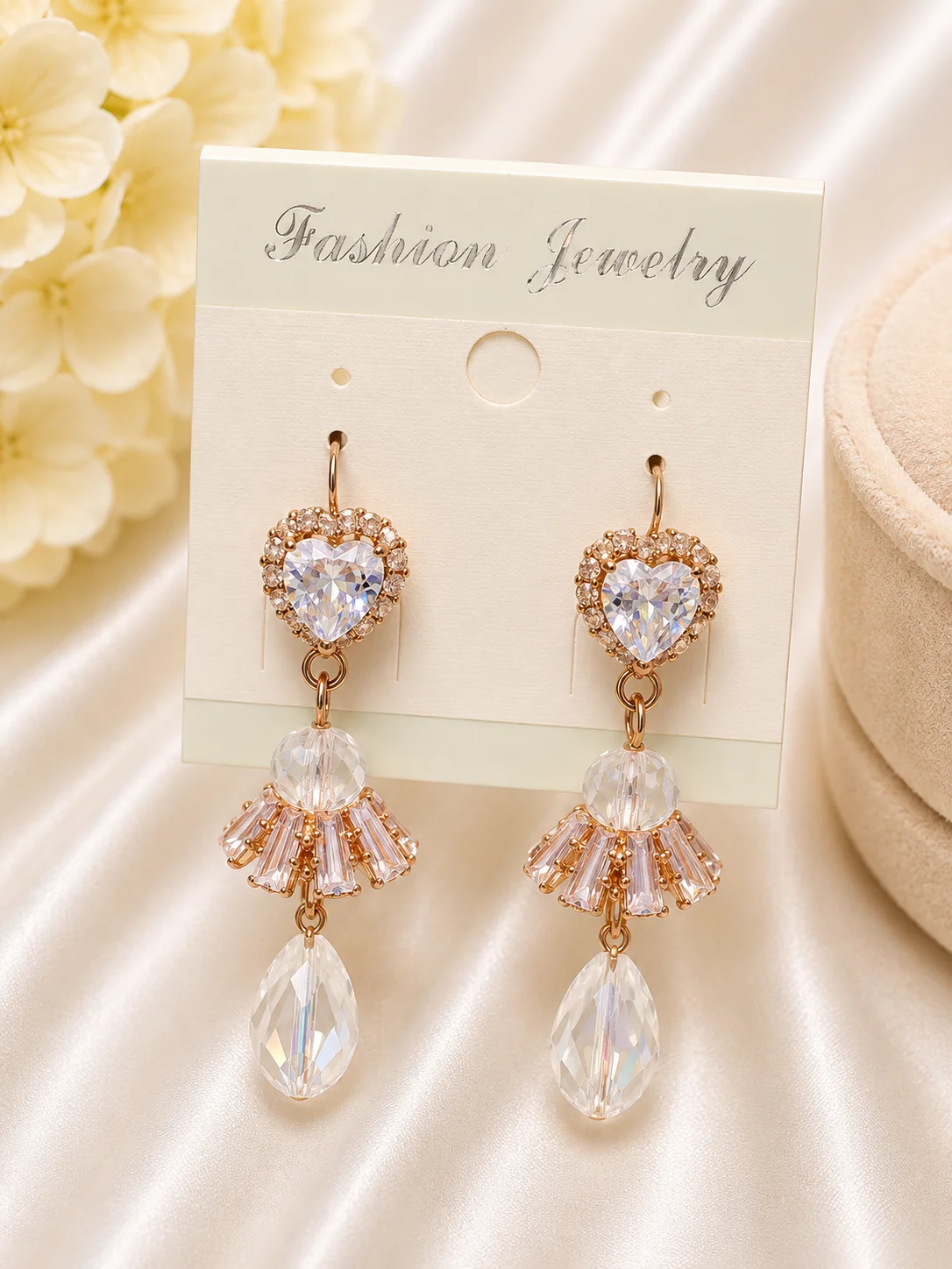 Luxury Pearl & Crystal Drop Earrings for Women
