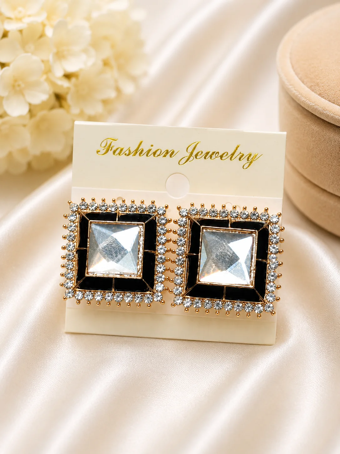 Red & Green Crystal Designer Earrings for Women