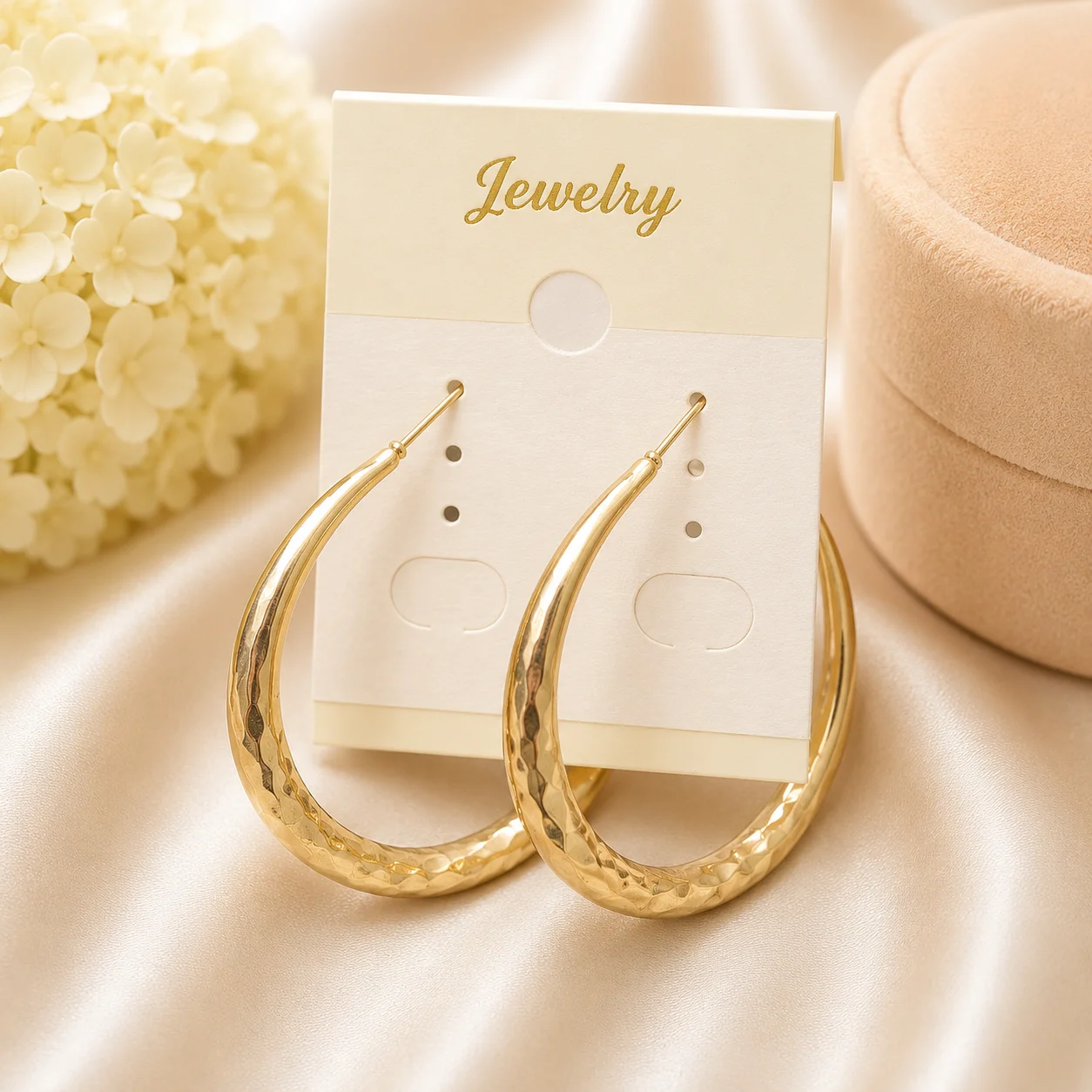 Elegant Gold Textured Hoop Earrings for Women