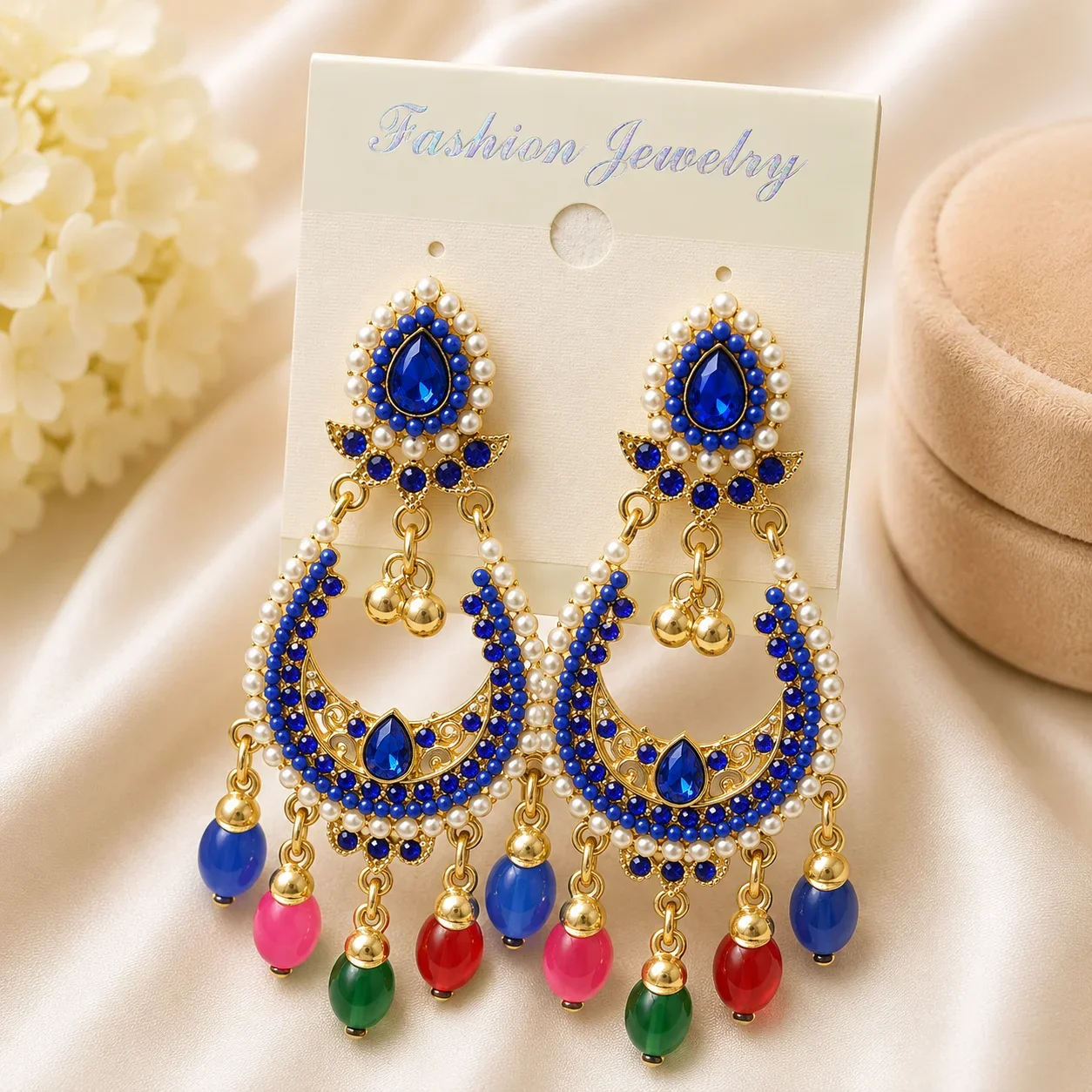 Gold Crystal Hoop Earrings for Women