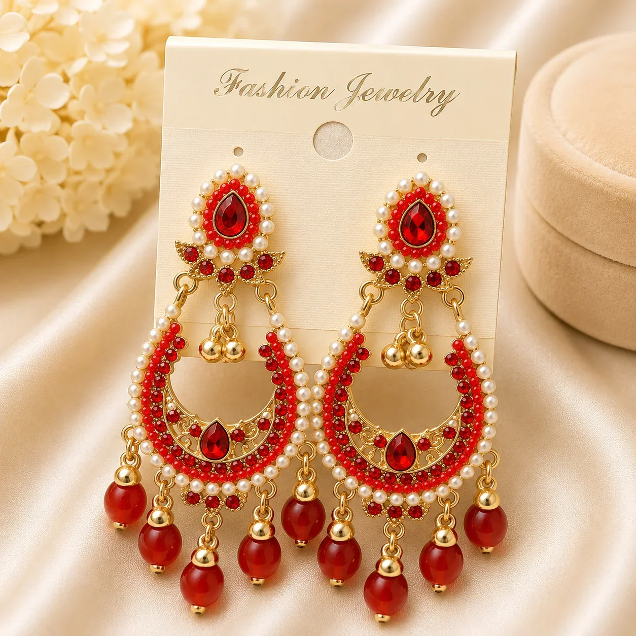 Gold Crystal Hoop Earrings for Women