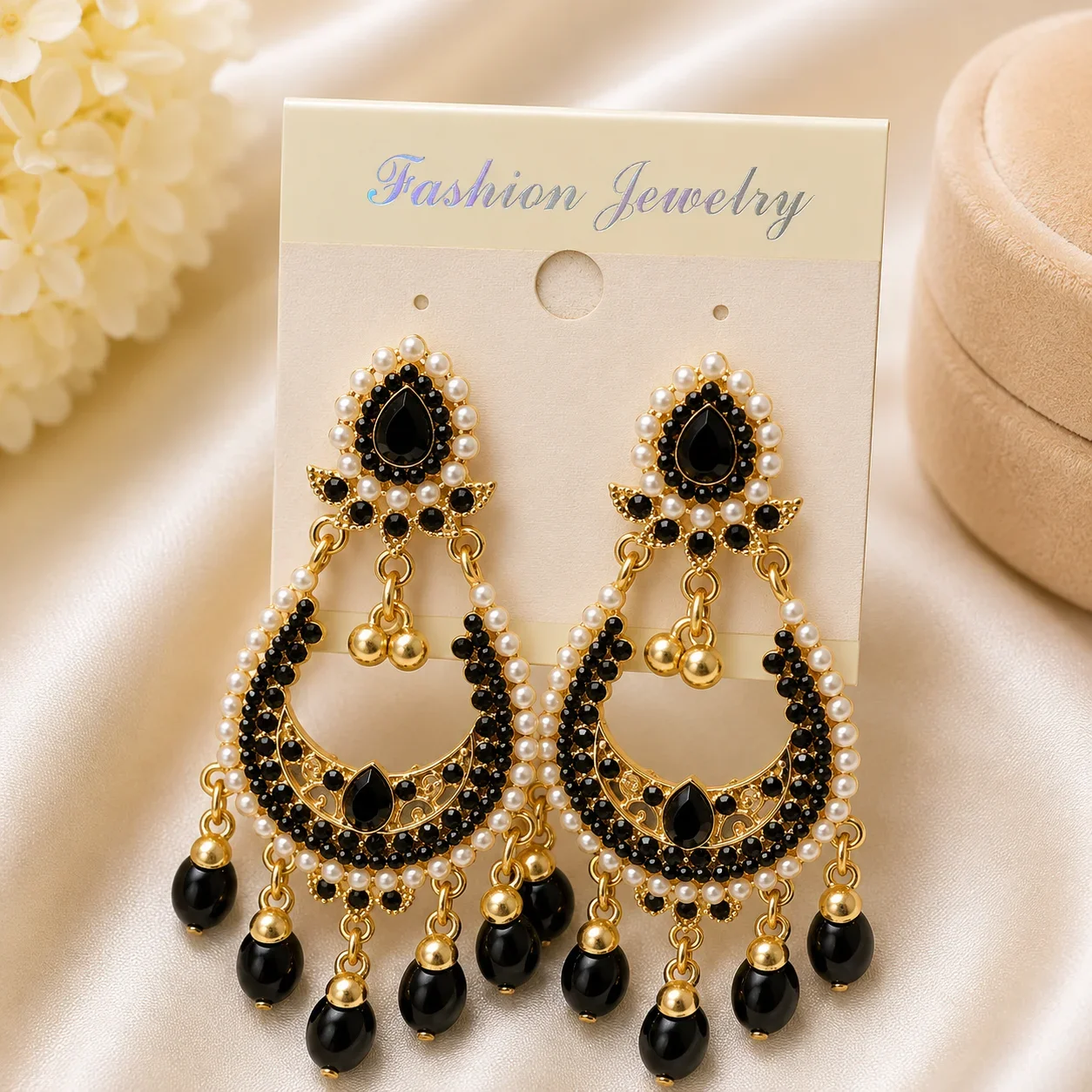 Gold Crystal Hoop Earrings for Women
