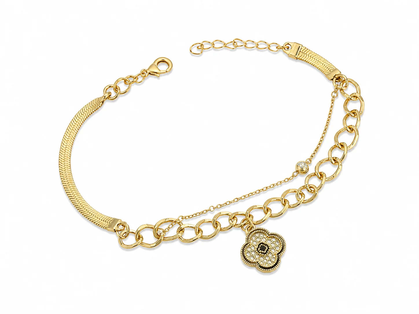 Luxury Clover Charm Gold Payal for Women – Single Anklet
