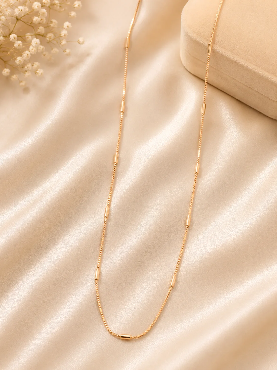 Elegant Rose Gold Tube Chain for Women