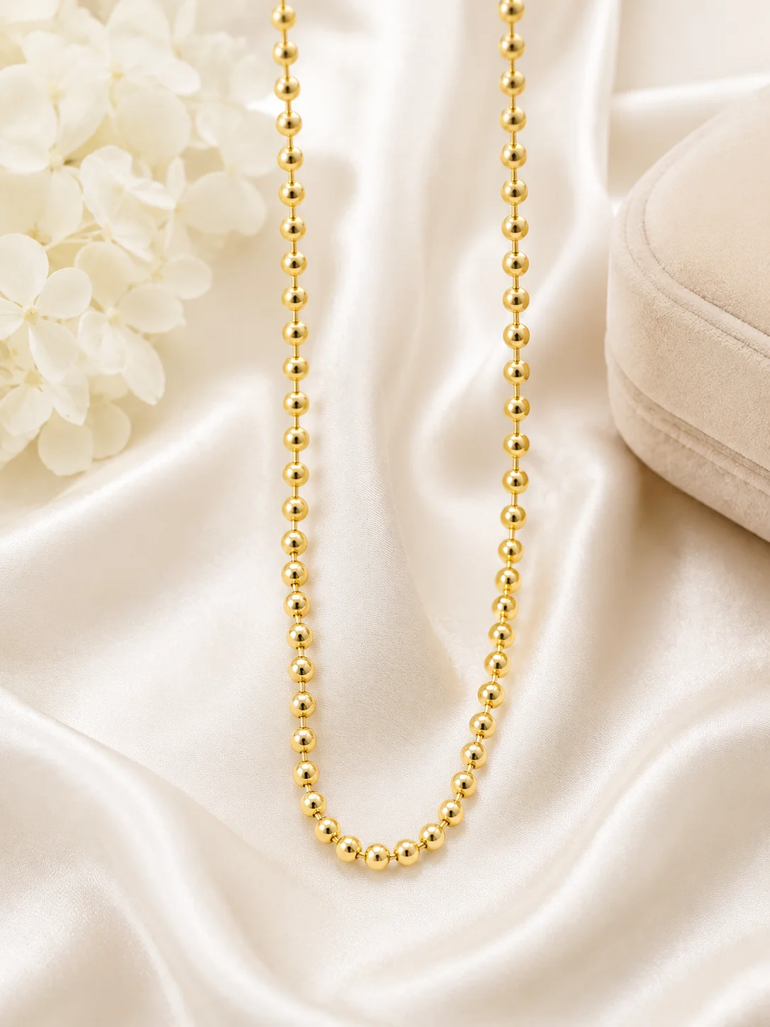 Premium Lite Gold Ball Chain Necklace