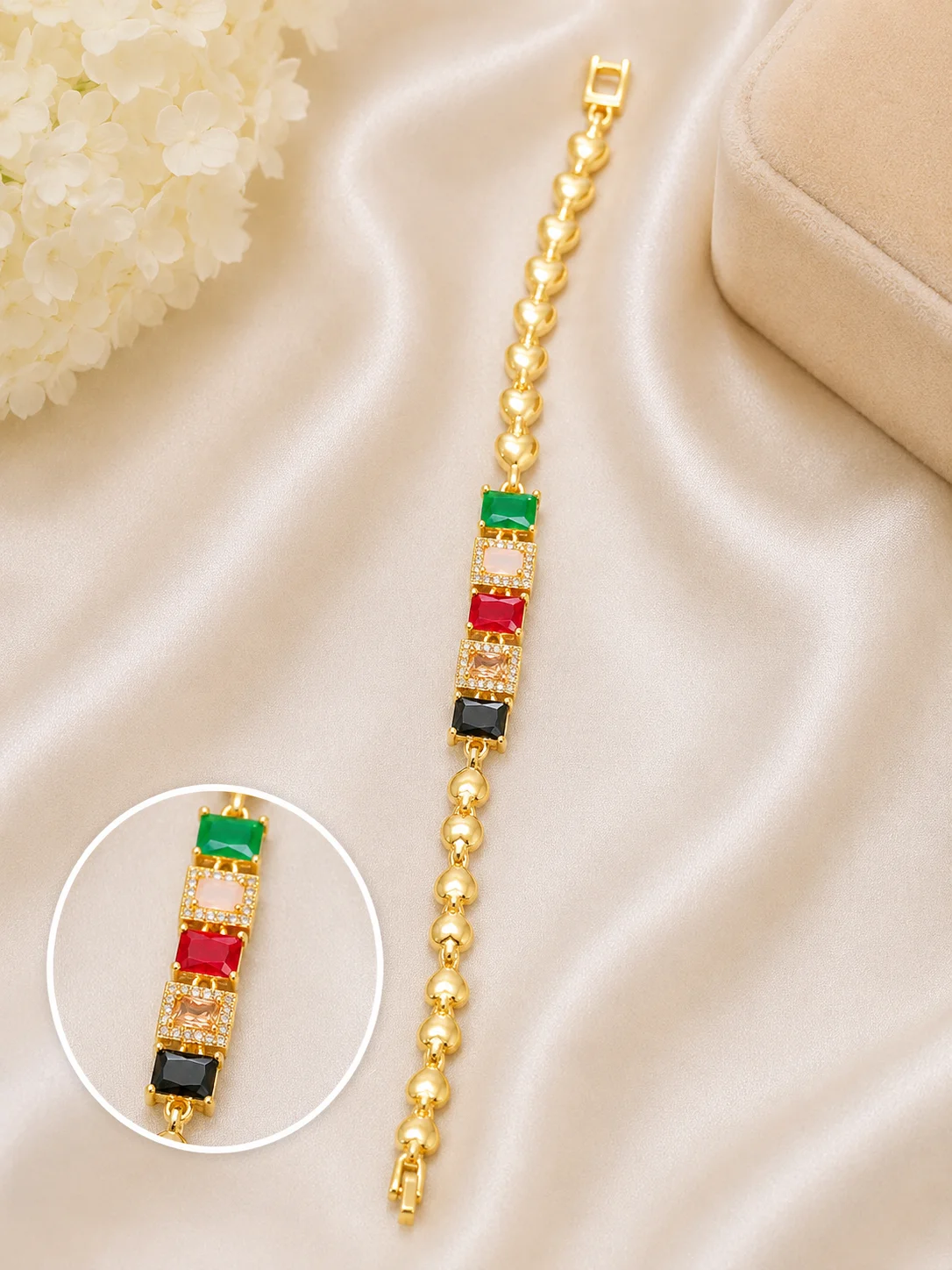 Heart Link Crystal Bracelet