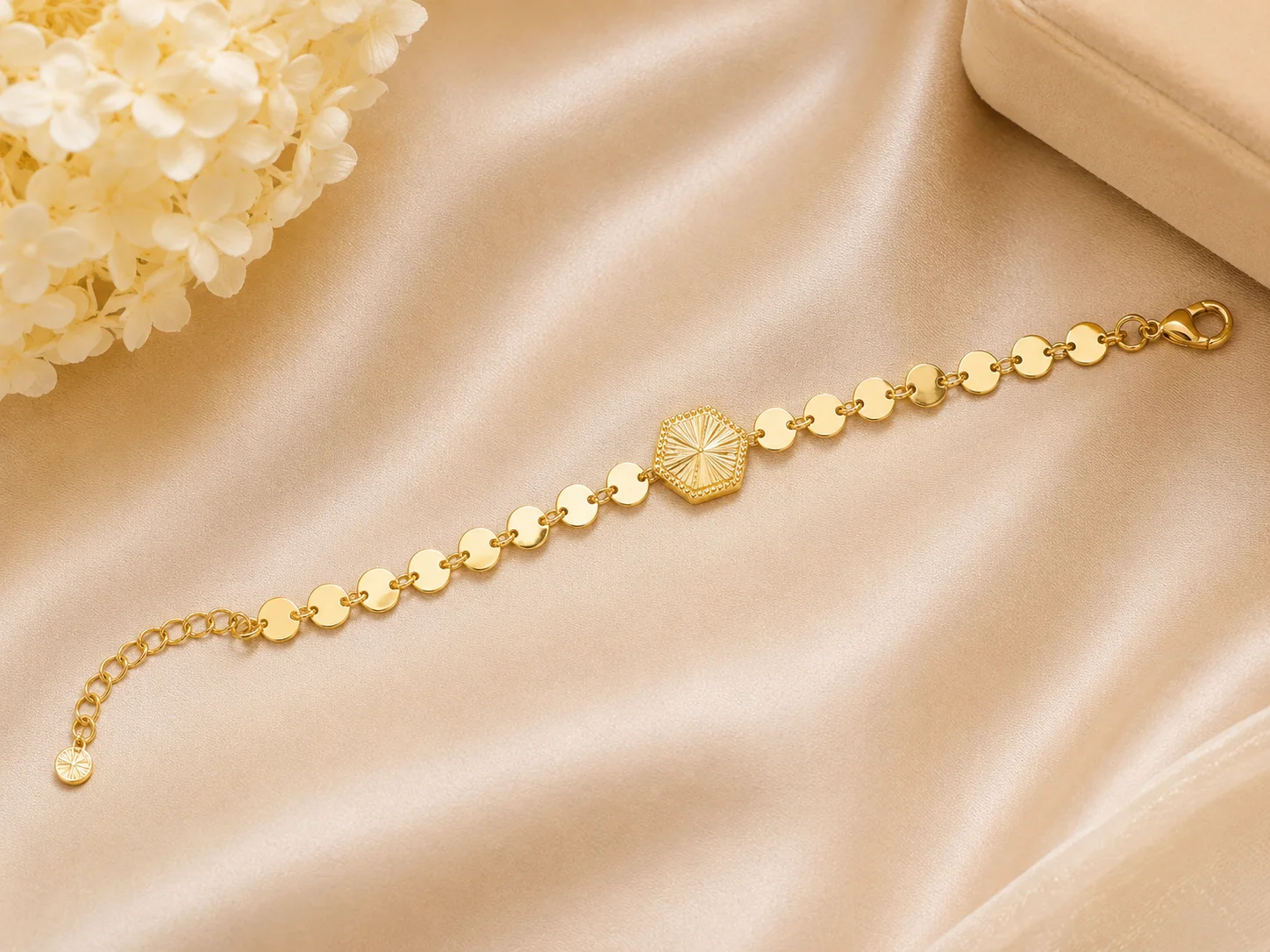 Gold Disc Chain Bracelet
