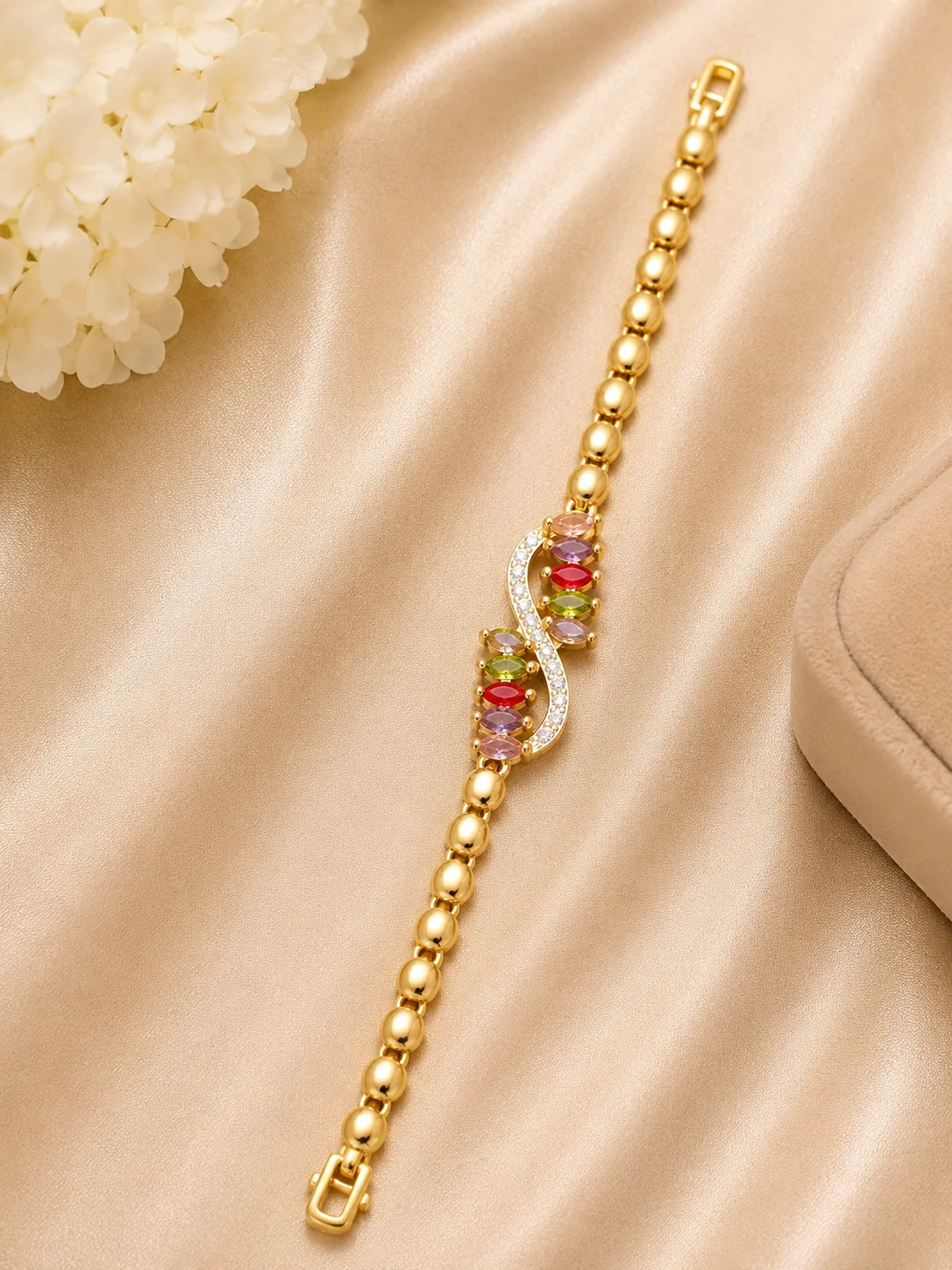 Multicolor Crystal Gold Bracelet