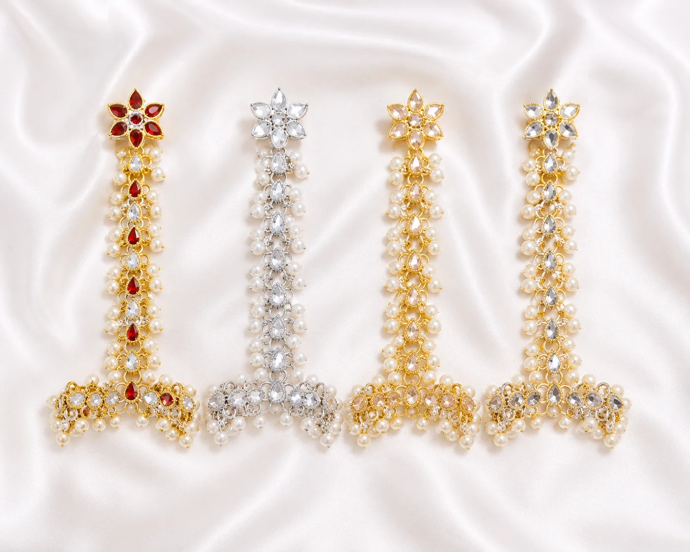 Multicolor Pearl Kundan Hath Phool Hand Jewelry