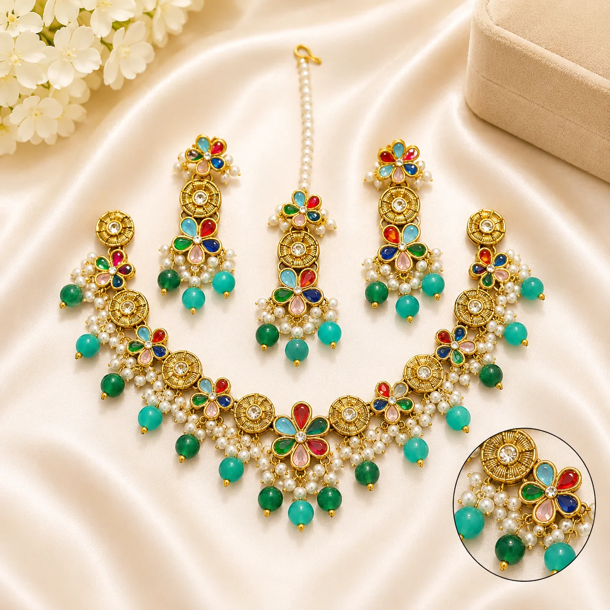 Gold, Mint Green & Multicolor PARTY Set