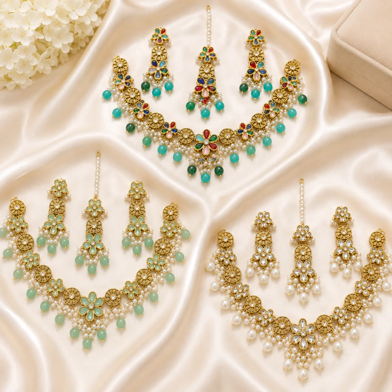 Gold, Mint Green & Multicolor PARTY Set