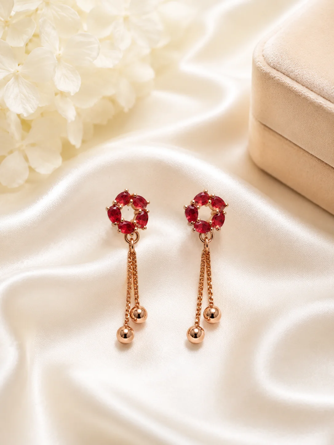 Luxury Rose Gold Triple Color Drop Earrings Collection