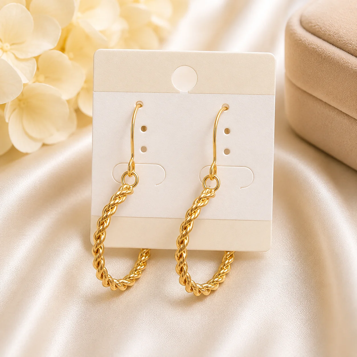 Luxury Small Gold Twisted Hoop Earrings