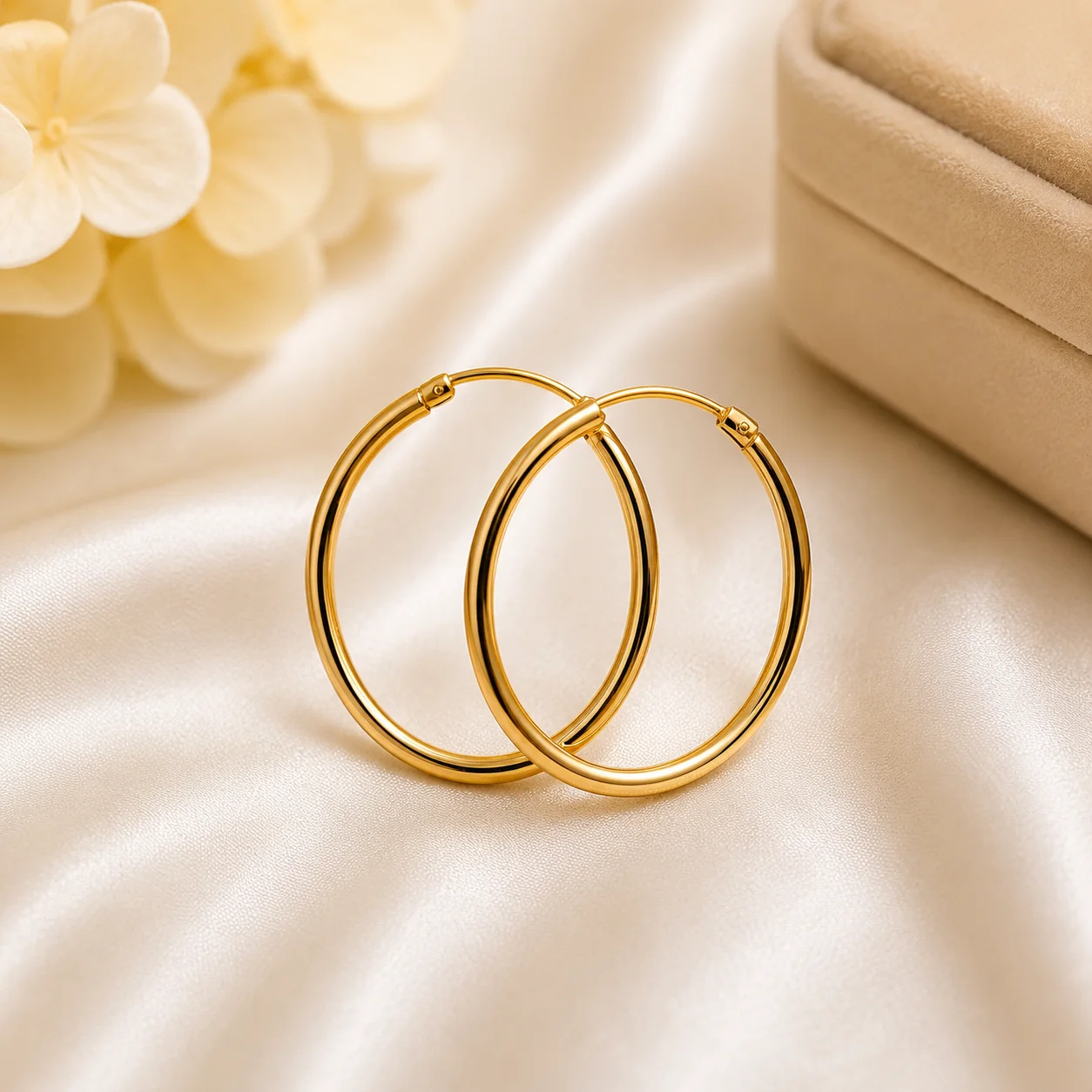 Golden Classic Hoop Earrings for Women