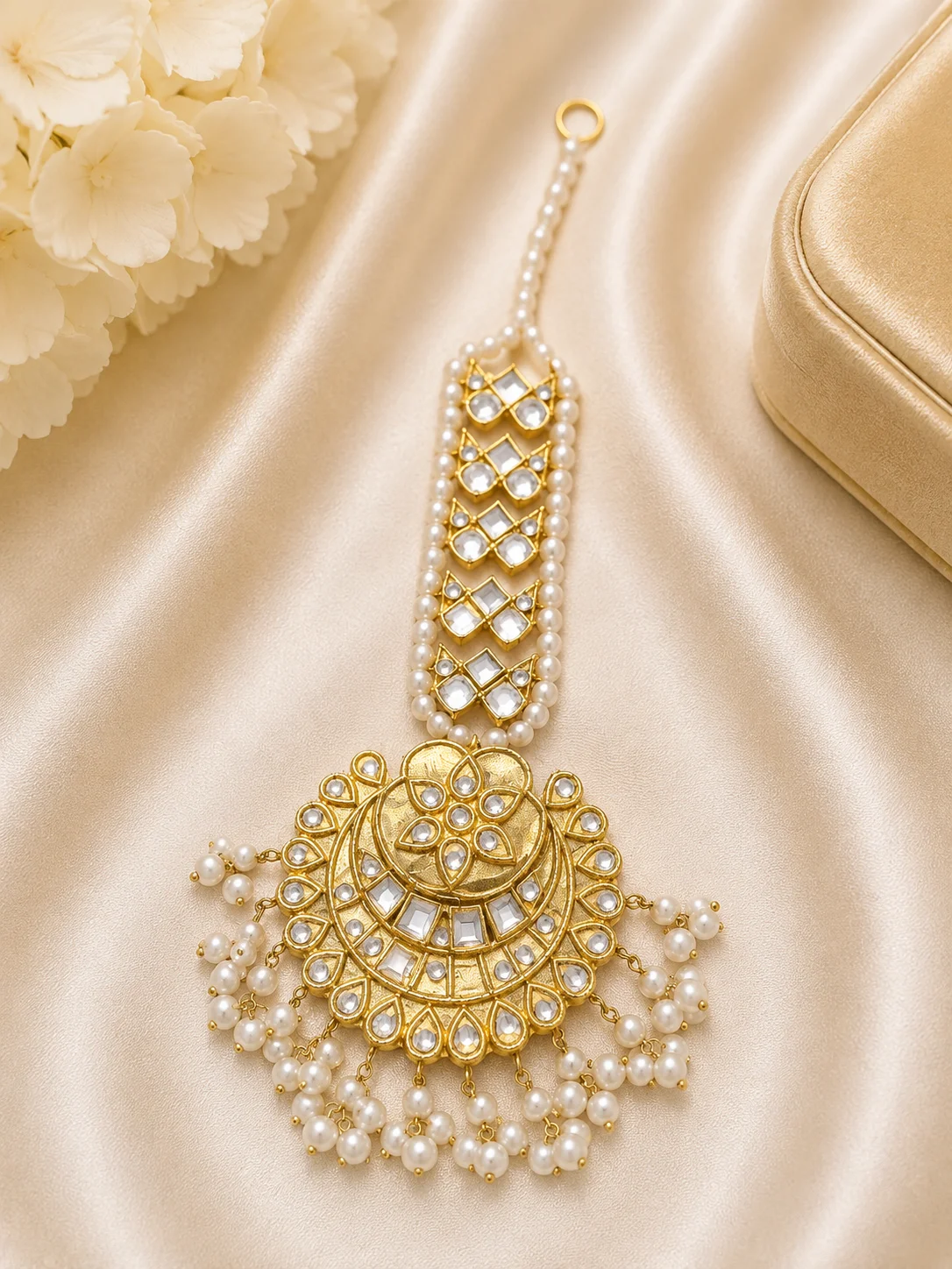 Luxury Pearl Kundan Bridal Tikka