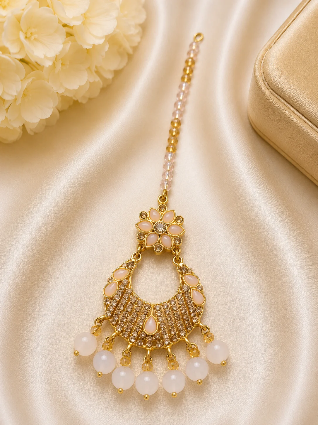 Luxury Blush Pink Floral Tikka