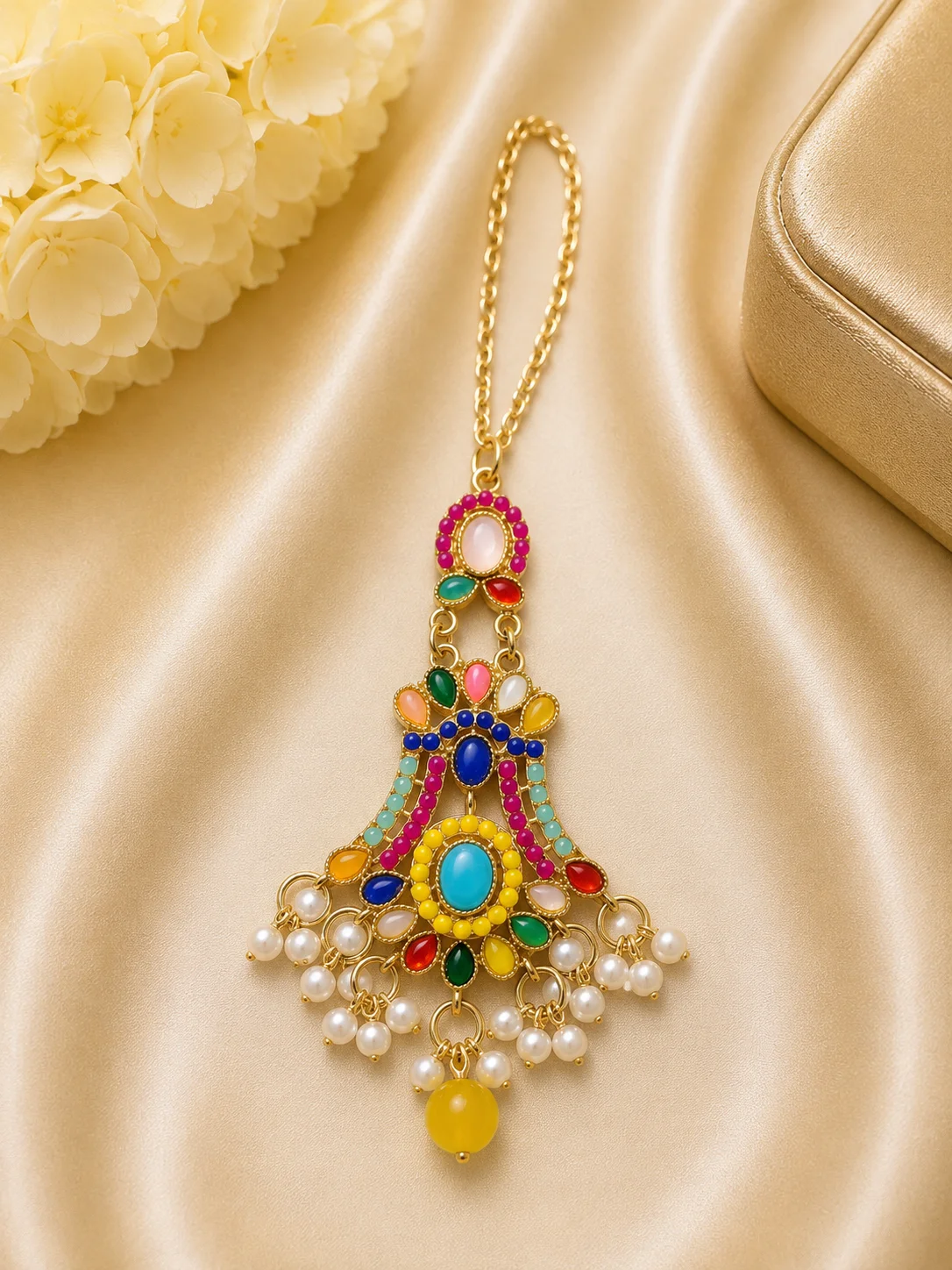 Multi Color Traditional Pearl Tassel Tikka