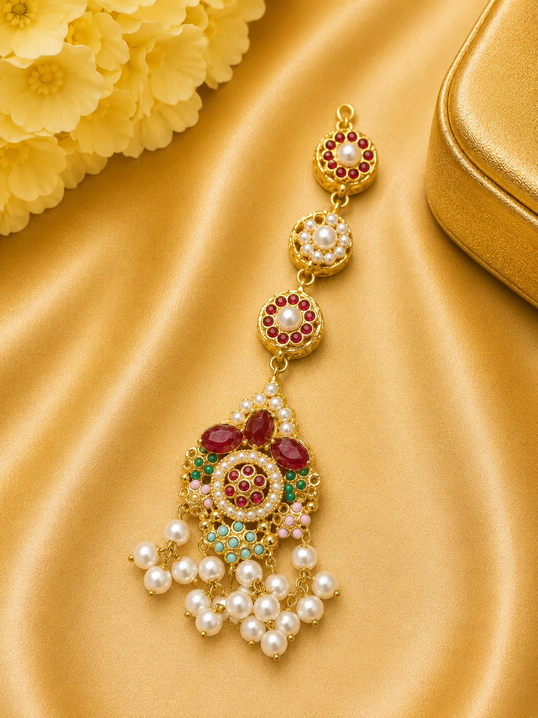 Ruby Pearl Traditional Maang Tikka