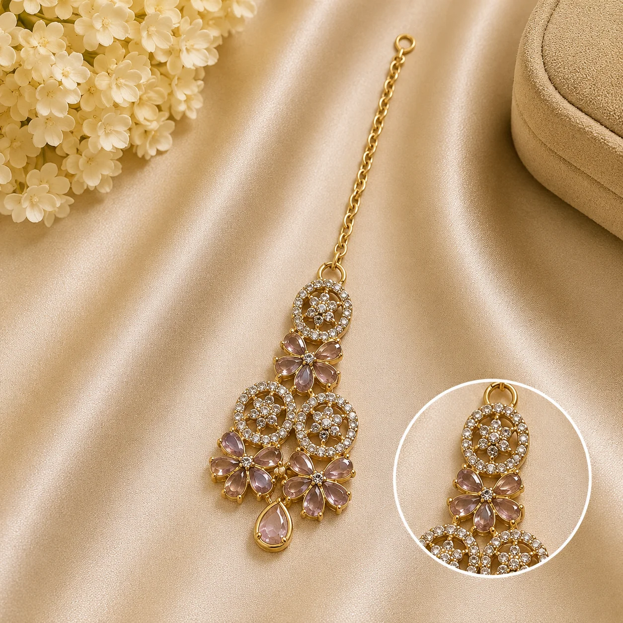 Gold Plated Bridal Forehead Jewelry