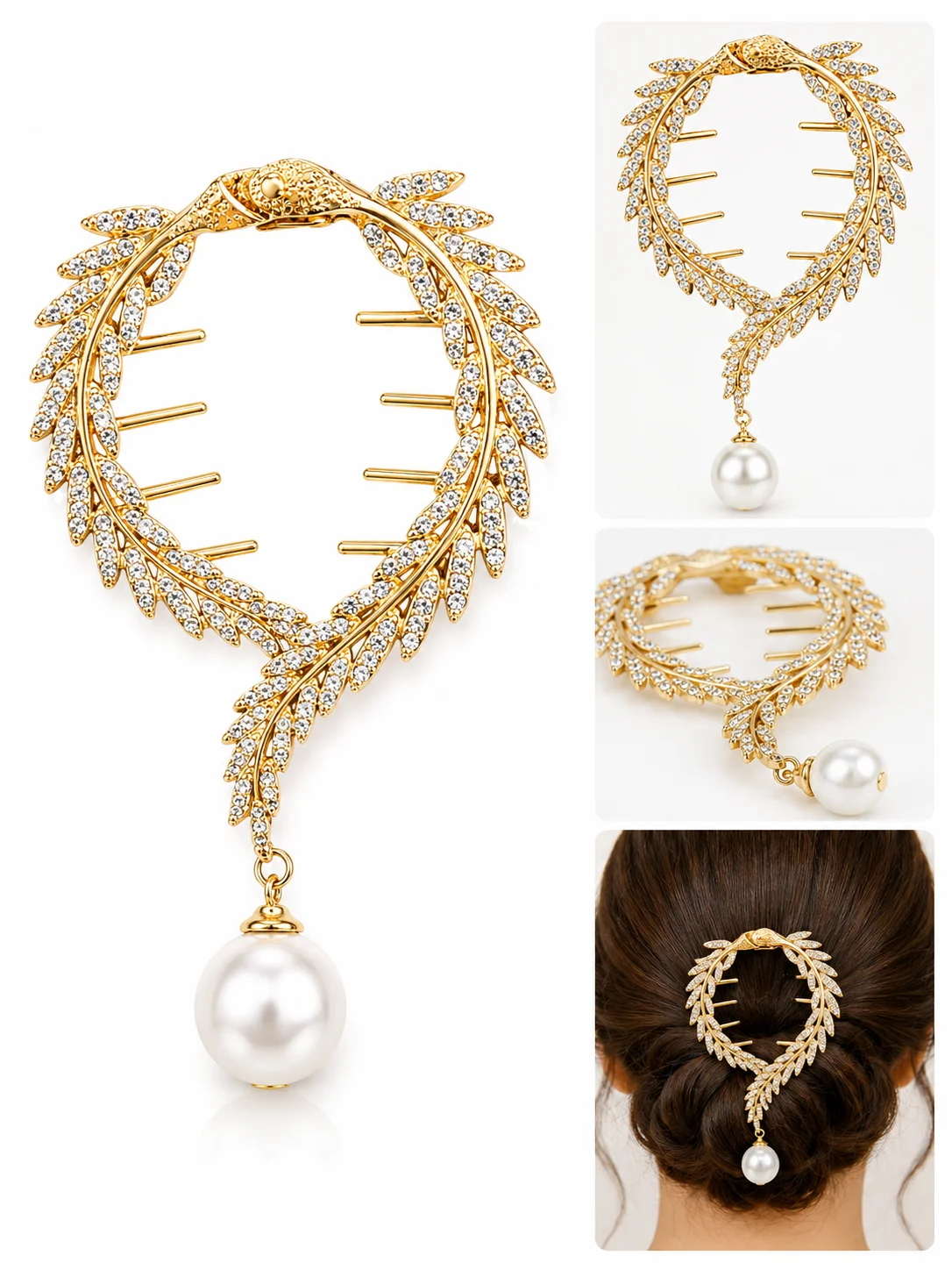 Pearl Drop Bridal Hair Accessory