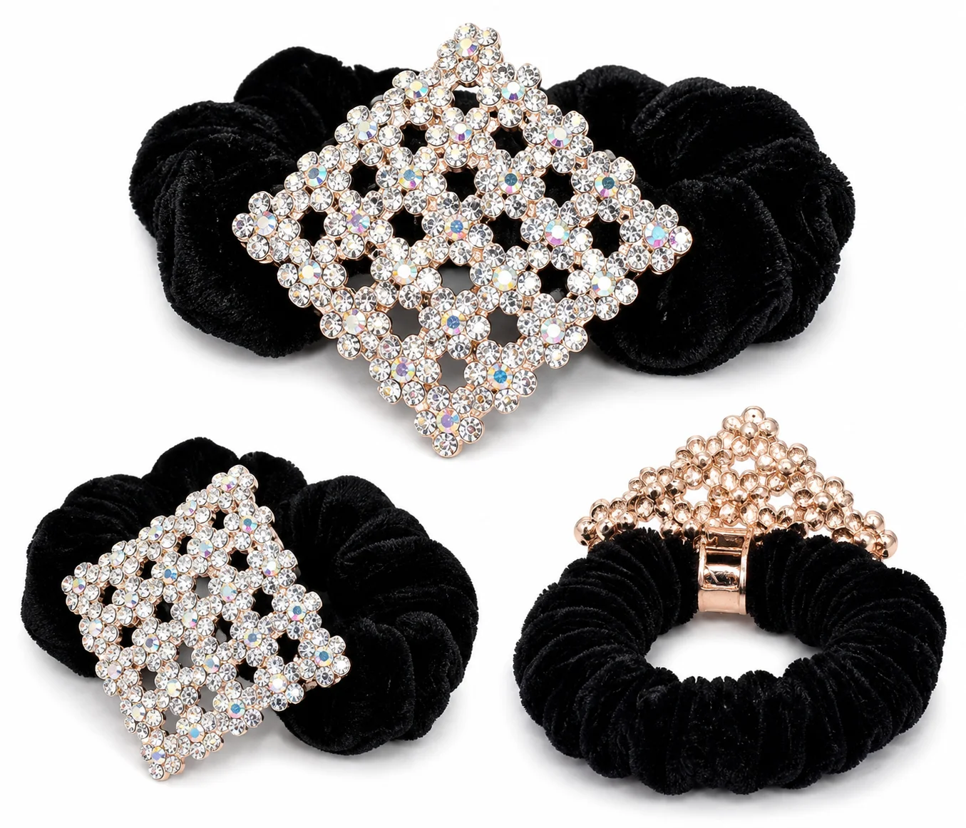 Luxury Crystal Diamond Velvet Hair Scrunchie