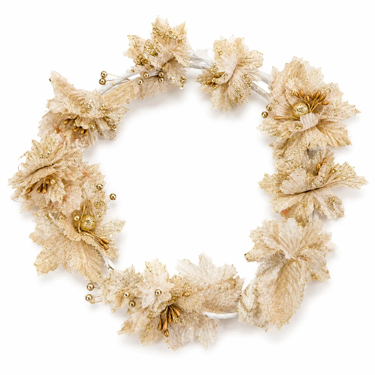 Luxury Champagne Floral Crown Headband