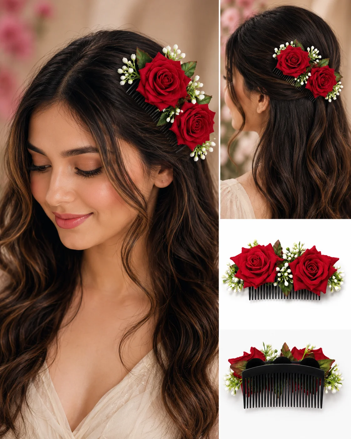Handmade Bridal Flower Hair Accessory