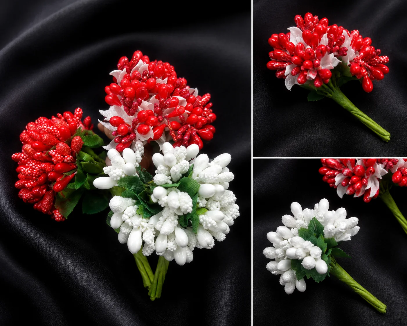 Artificial Red & White Berry Floral Bouquet Picks