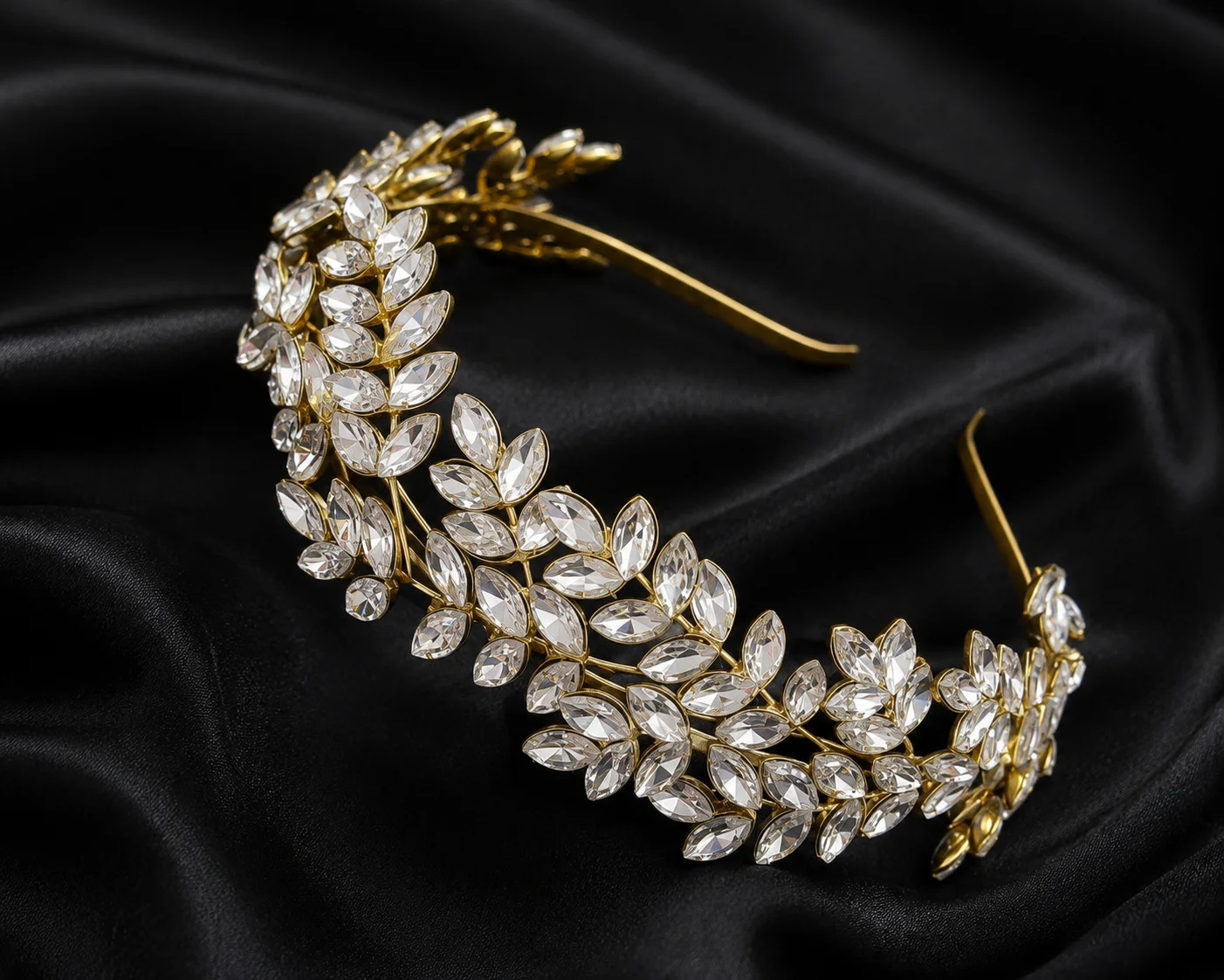 Luxury METAL Leaf Bridal Tiara Headband