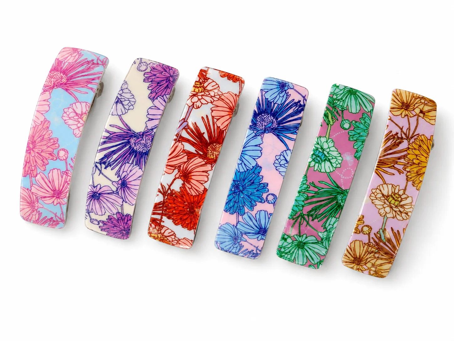 Colorful Curved Snap Hair Clips for Women & Girls
